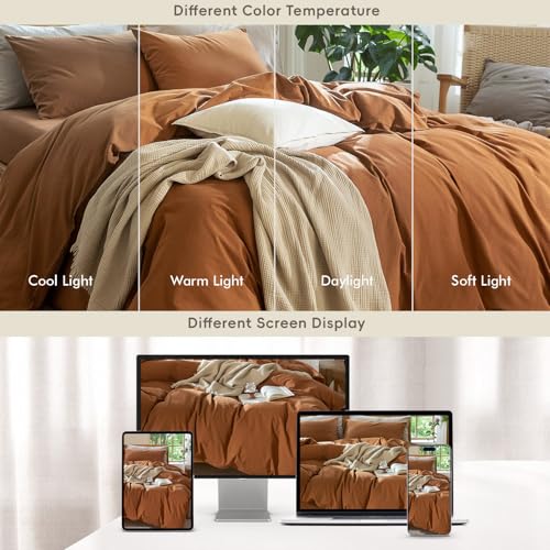 Duvet Cover Set 100% Washed Cotton Linen Like Oversized Queen (3 Piece Set)