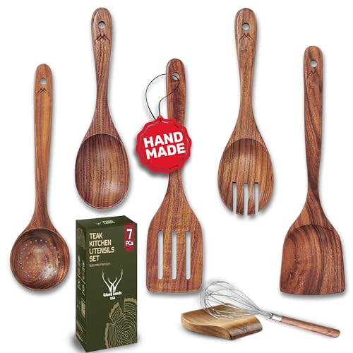 7 Pcs Teak Wooden Kitchen Utensils (7 Count)