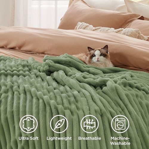 Soft Reseda Green Throw Blanket for Couch Decor Gifts 50"x60"