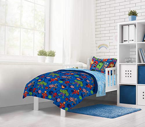Marvel Avengers Toddler Size Comforter Set 4 Piece Kids Bedding