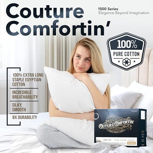 100% Egyptian Cotton Sheets California King Size (4 Piece Set)