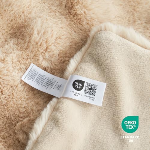 Faux Fur Throw Blanket for Couch