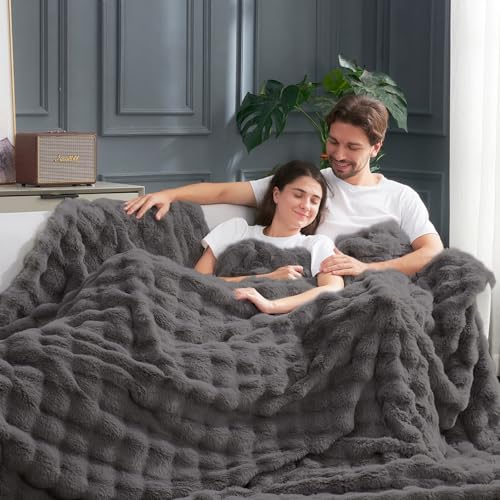 Faux Fur Bubble Throw for Couch