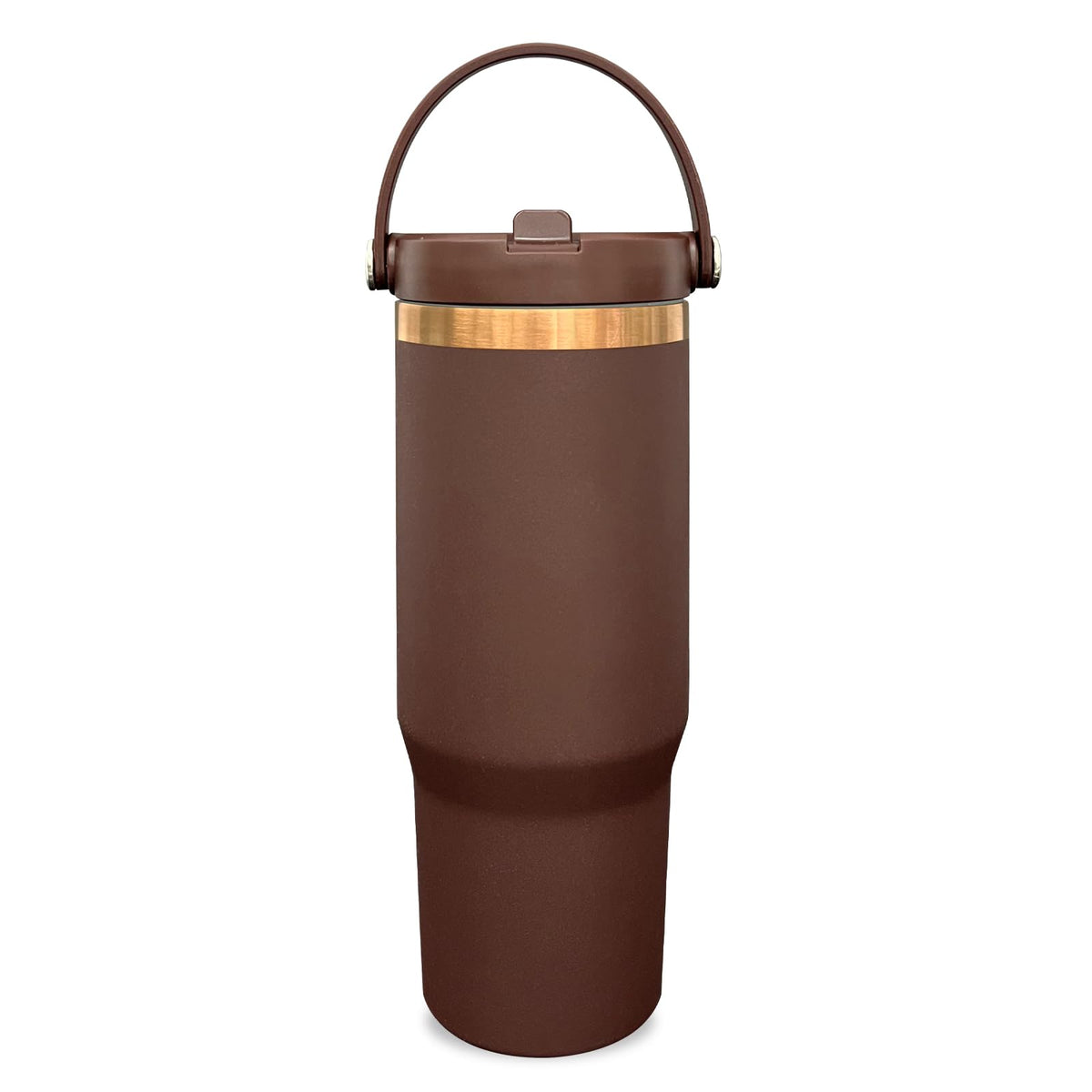 30 oz Tumbler Bulk with Top Handle and Flip Straw Browm