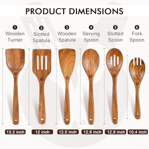 Wooden Spoons for Cooking (6 Count)