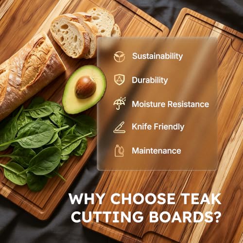 2 Piece Teak Cutting Board Set