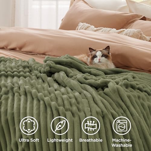 Soft Twin XL Blanket for Bed Dorm Moss 66"x90"