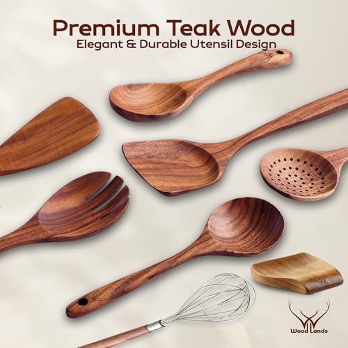 8 Pcs Teak Wooden Utensil Set (8 Count)