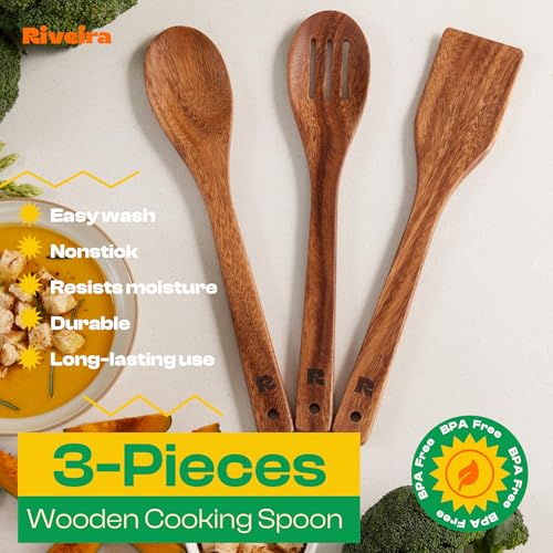 Walnut Wooden Spoons for Cooking Set of 3 (3 Count)
