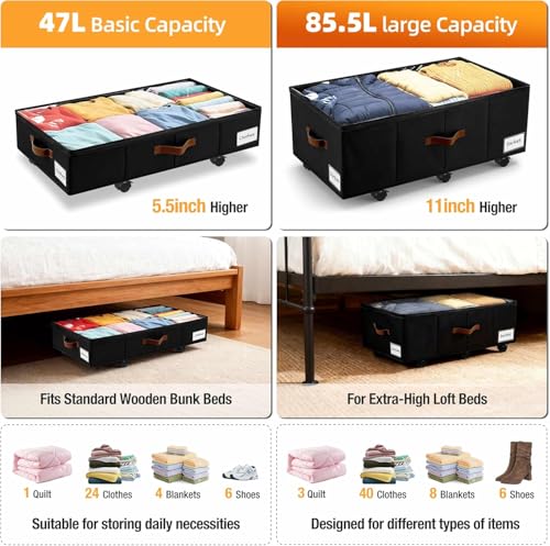 Under Bed Storage with Wheels (4 Count)