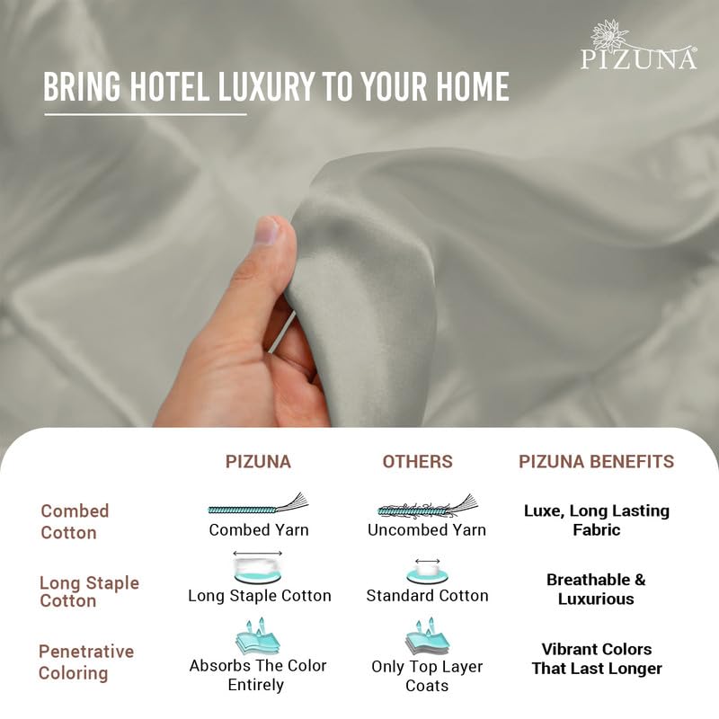 Cotton King Fitted Sheet + 2 Pillowcases Set 400TC Silver