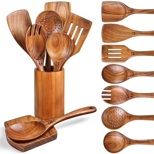 9Pcs Wooden Spoons for Cooking (9 Count)