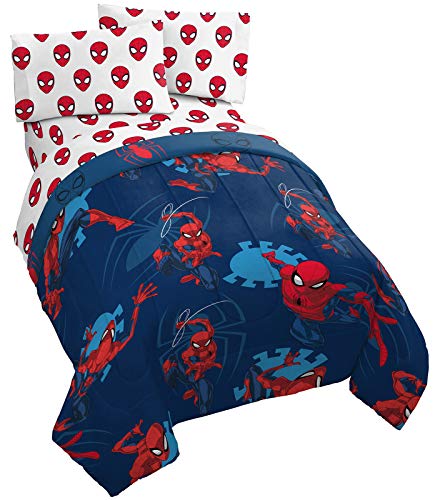 Marvel Spiderman Full Size Comforter Set 5 Piece Kids Bedding