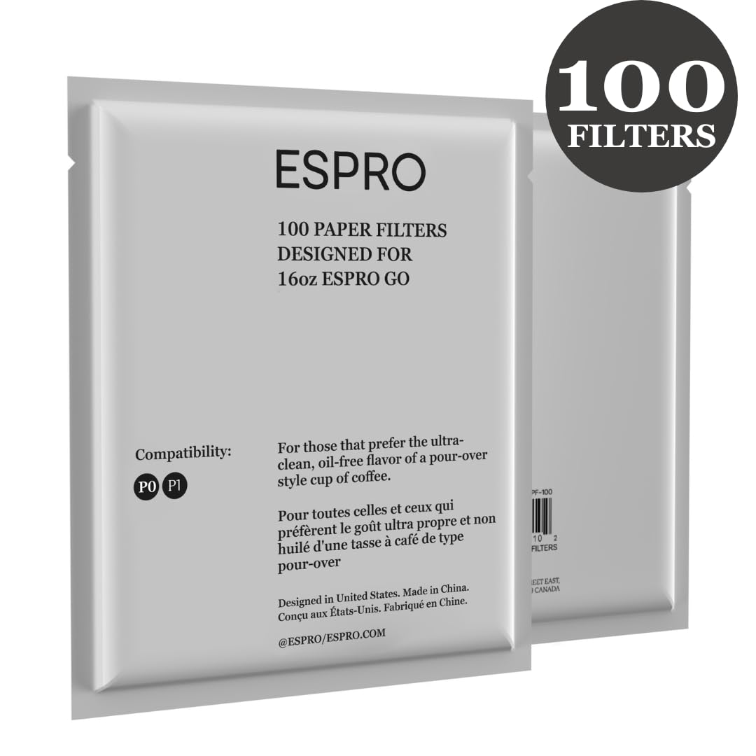 100 Count Coffee Paper Filters for ESPRO P1