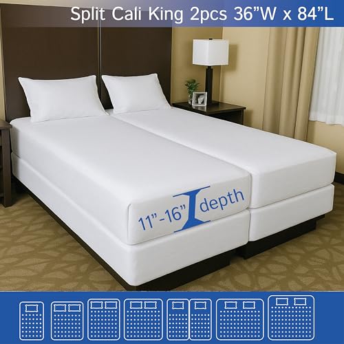 Split Cali King Mattress Encasement 36" x 84" (2 Count)