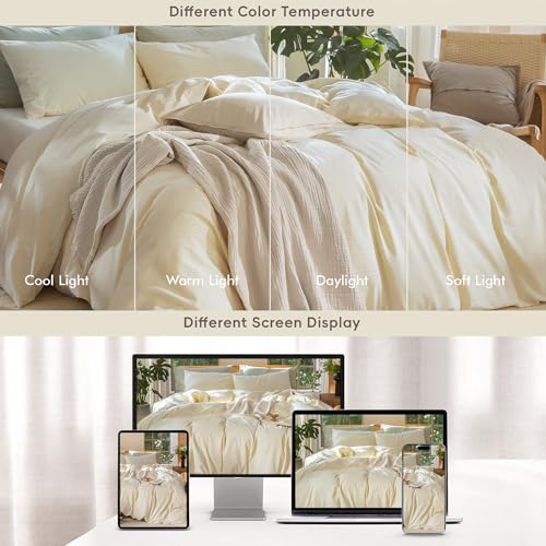 Duvet Cover Set 100% Washed Cotton Linen Like Oversized King