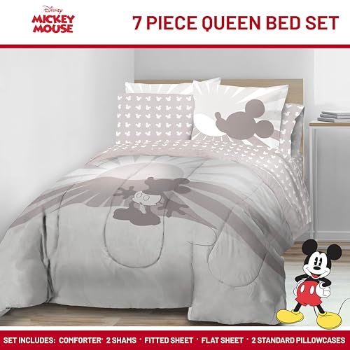 Disney Mickey Mouse Queen Comforter Set 7 Piece Cartoon Bedding