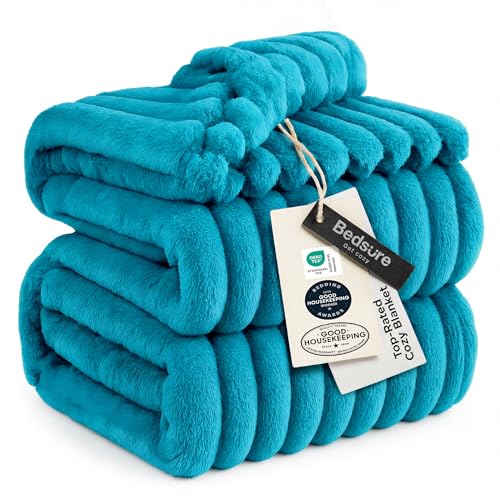 Soft Cal King Size Blanket for Bed Teal 102"x96"