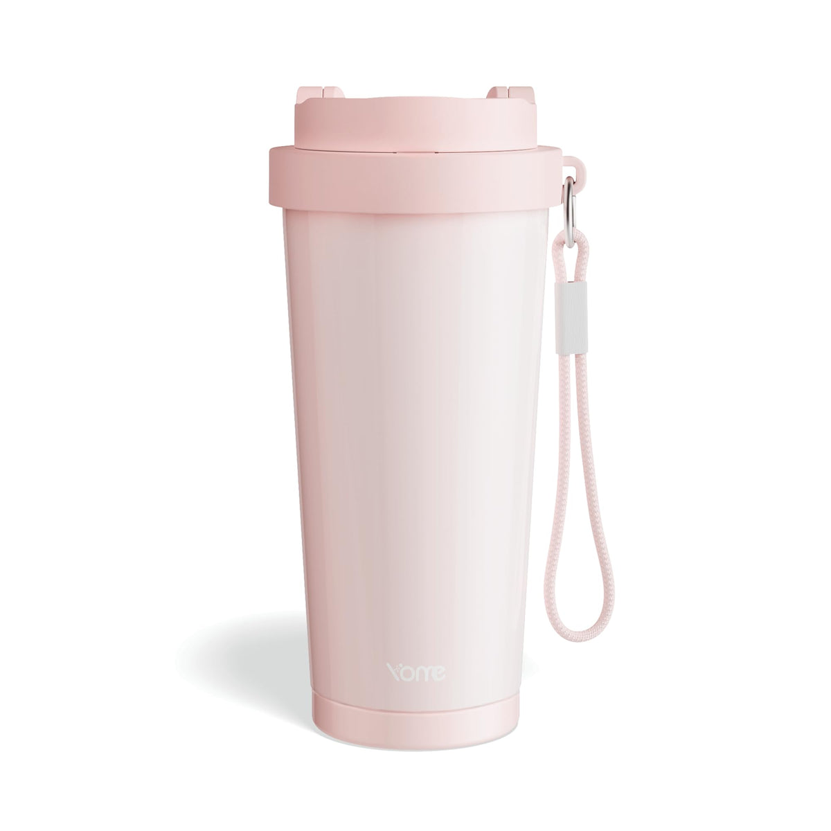 17oz Light Pink Ceramic Lined Insulated Travel Coffee Mug with Infuser for Women