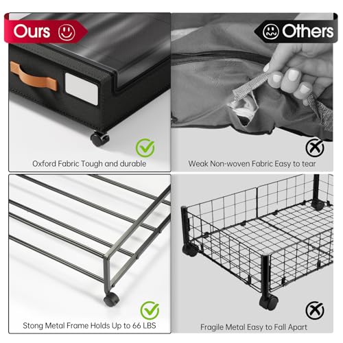 Under Bed Storage with Wheels 2Pack (2 Count)