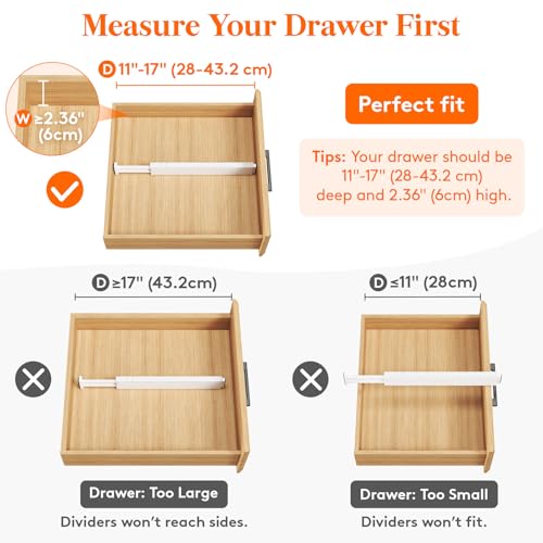 2.36" Upgrade Kitchen Drawer Dividers (5 Count)