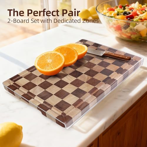 Checkered Cutting Board and Acrylic Cutting Board Set (2 Count)