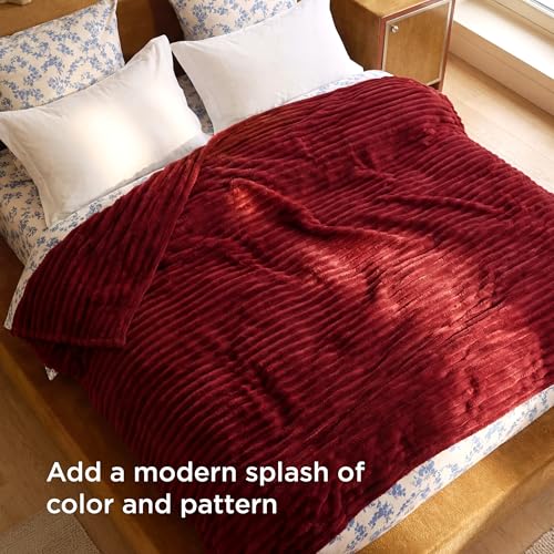Soft King Size Blankets for Bed Red 108"x90"