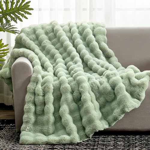 Faux Fur Throw Blanket for Couch