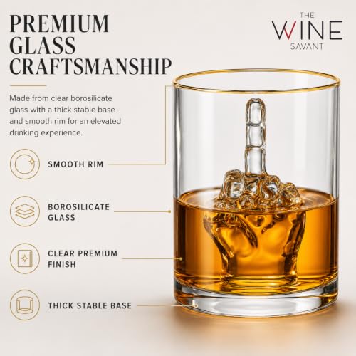 Funny Middle Finger Whiskey Glass Gift Set