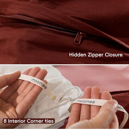 Duvet Cover Set 100% Washed Cotton Linen Like Oversized Queen