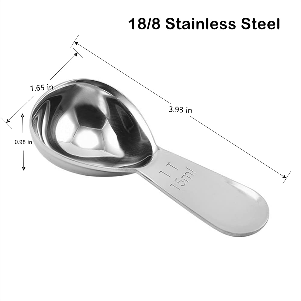 4 Pieces Coffee Scoop Stainless Steel Coffee Scoops Short Handle Tablespoon Measuring Spoons for Coffee Tea Sugar Flour (4 Count)