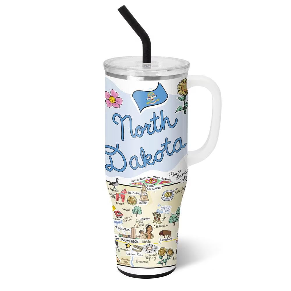 40oz Insulated Mega Mug with Handle & Straw