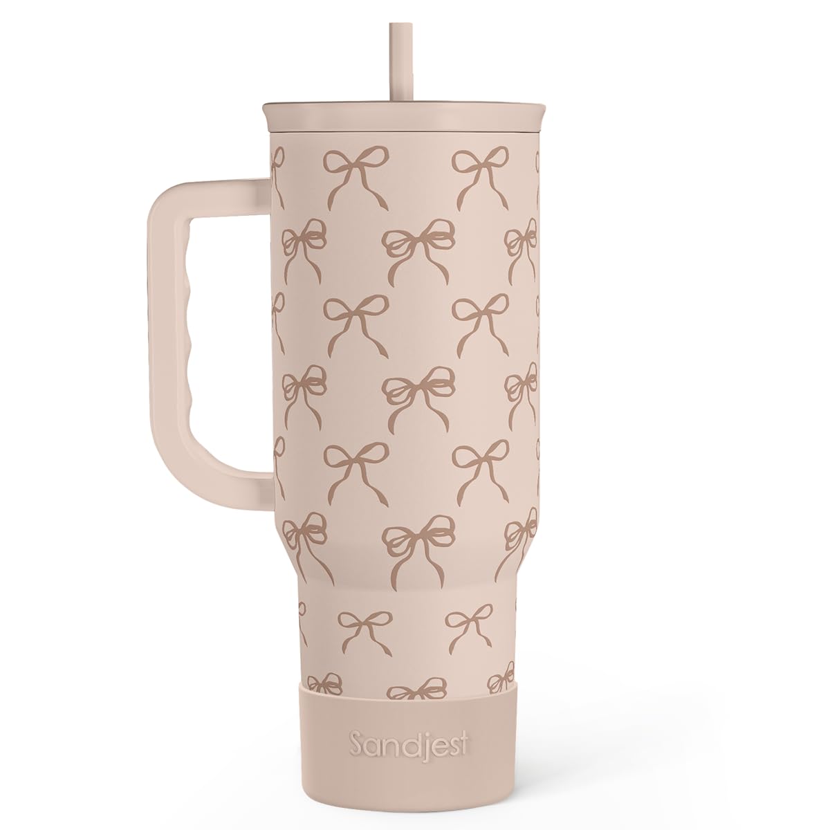 Bow Tumbler with Handle and Straw 40oz