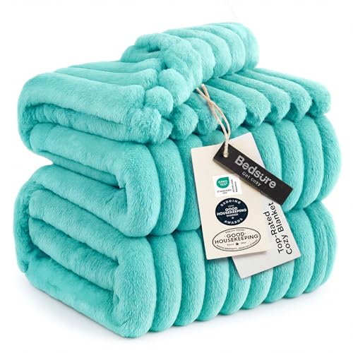 Soft Cal King Size Blanket for Bed Blue Fog 102"x96"