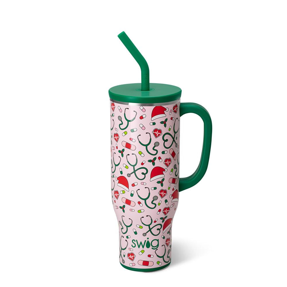 30oz Insulated Mega Mug with Handle & Straw