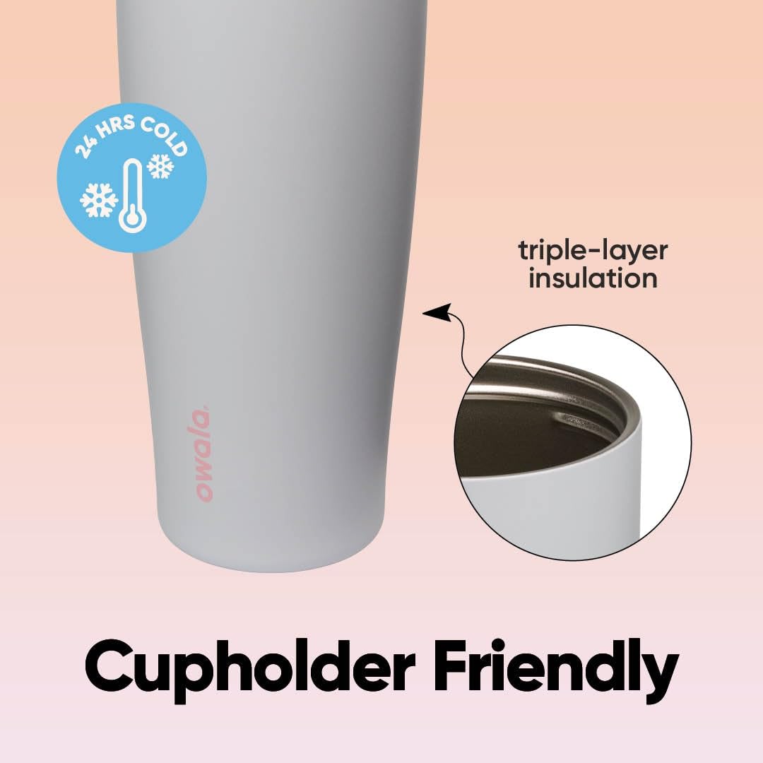 FreeSip Tumbler Stainless Steel Water Bottle 40 oz Beach House