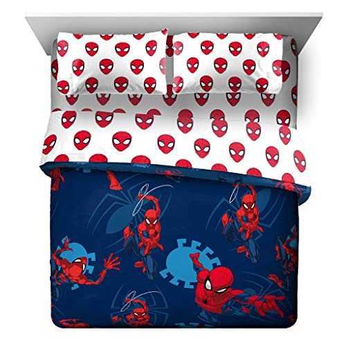 Marvel Spiderman Queen Comforter Set 5 Piece Kids Bedding for Boys