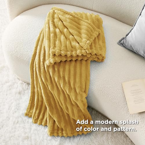 Soft Yellow Throw Blanket for Couch Decor Gifts 50"x70"