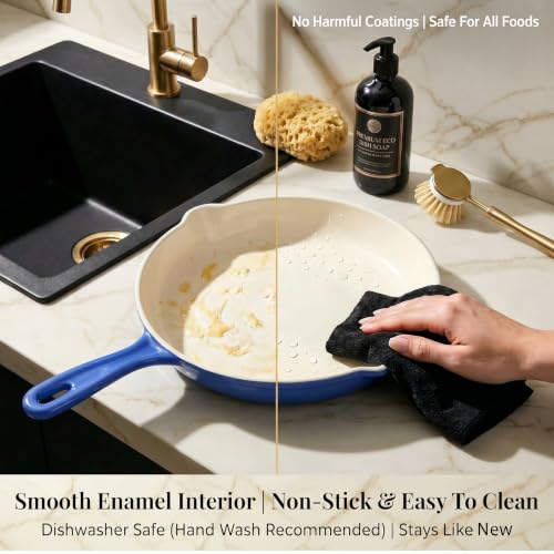 5 Piece Blue Enameled Cast Iron Cookware Set