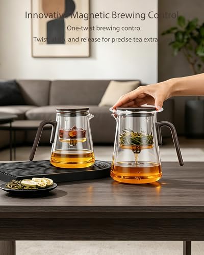 Magic Teapot with Infuser and Magnetic Lid for Loose Tea Maker