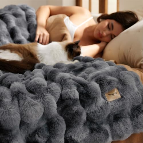 GentleSoft Faux Fur Throw XL Blanket