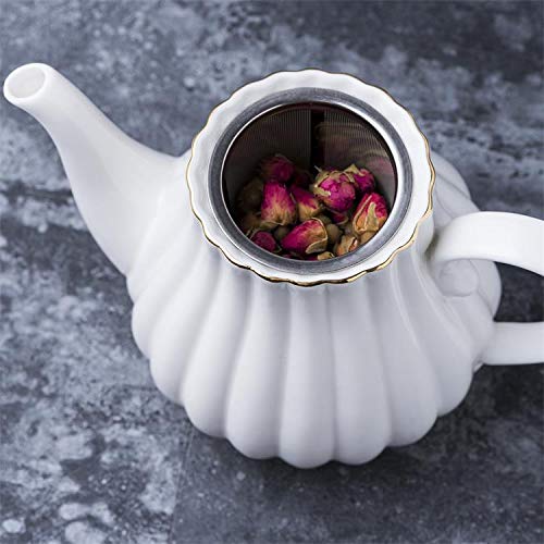 Pink Ceramic Teapot with Removable Stainless Steel Infuser