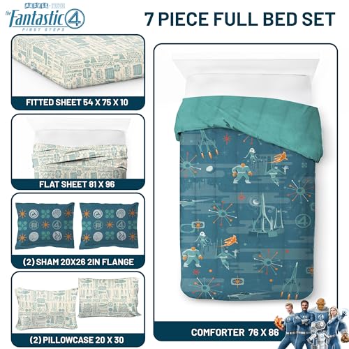 Marvel Fantastic Four Full Size Comforter Set 7 Piece Bedding