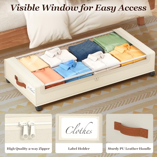 Under Bed Storage with Wheels 2 Pack (2 Count)