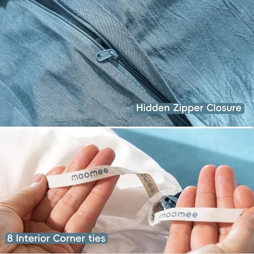 Duvet Cover Set 100% Washed Cotton Linen Like Queen
