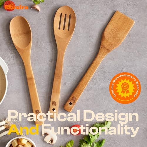 Dark Bamboo Wooden Spoons for Cooking 3 (3 Count)
