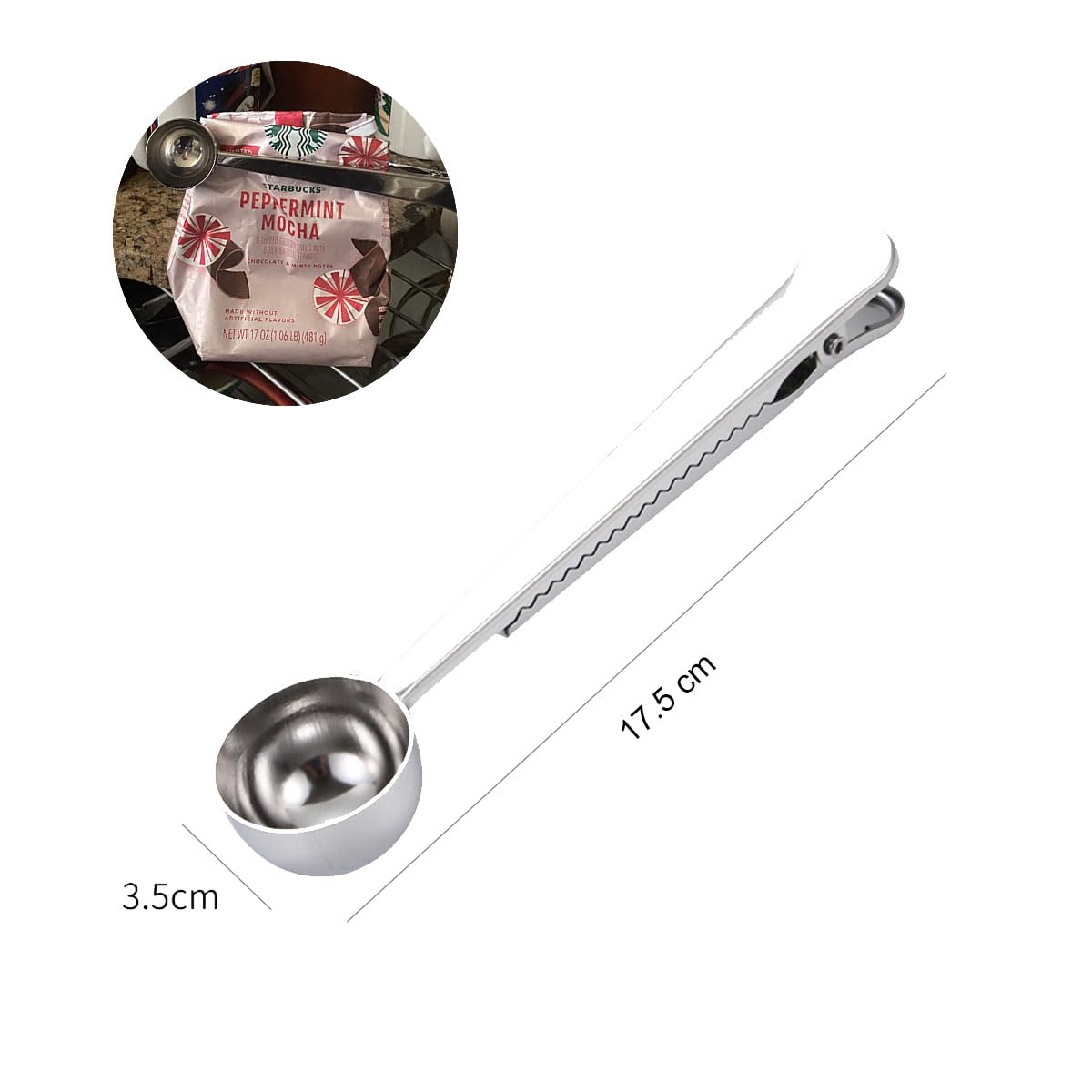 Coffee Scoop Clip Stainless Steel Tablespoon Coffee Spoon With long handle Multifunction Sealing Bag Clip For Tea