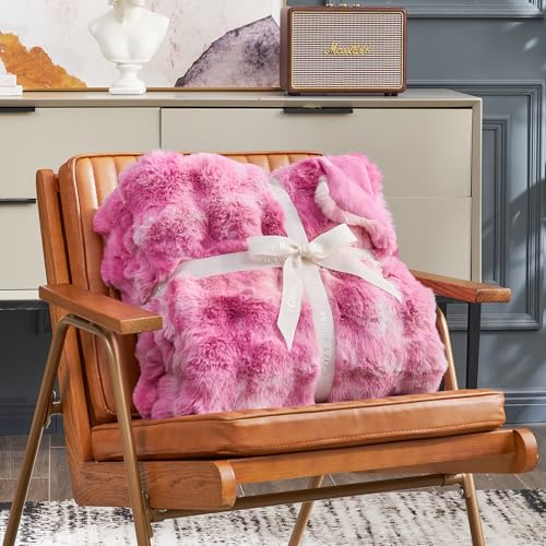 Faux Fur Throw Blanket for Couch