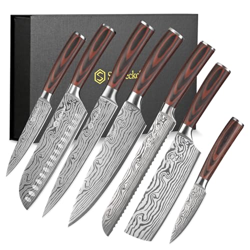 Kitchen Knife Set 7 Piece Chef Knife Set Professional High Carbon Stainless Steel (7 Count)
