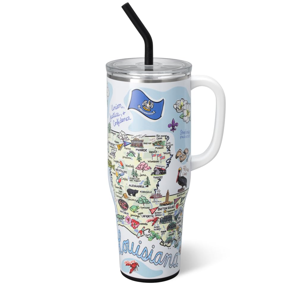 40oz Insulated Mega Mug with Handle & Straw